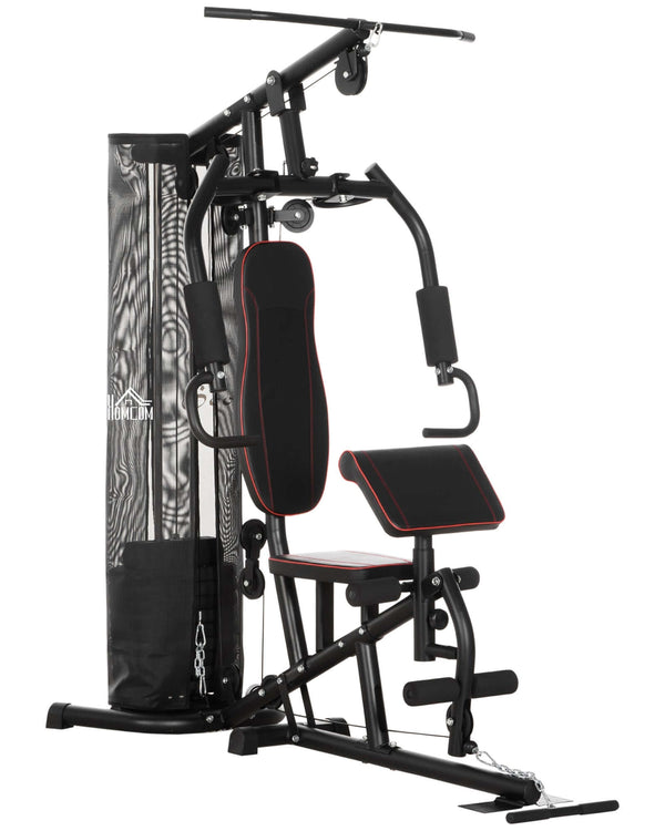 Multi-Functional Home Gym Workout Station, 45Kg Weight Stack Multi Gym Fitness Equipment for Full Body Fitness-0