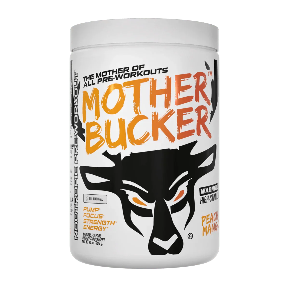 Mother Bucker pre-workout supplement tub, designed to enhance energy and performance, ideal for Pre-Workouts.