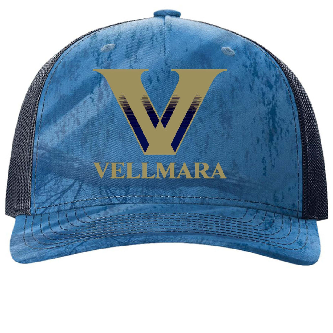 Vellmara's Swag Collection blue cap featuring Vellmara logo for fitness lifestyle and casual active wear.