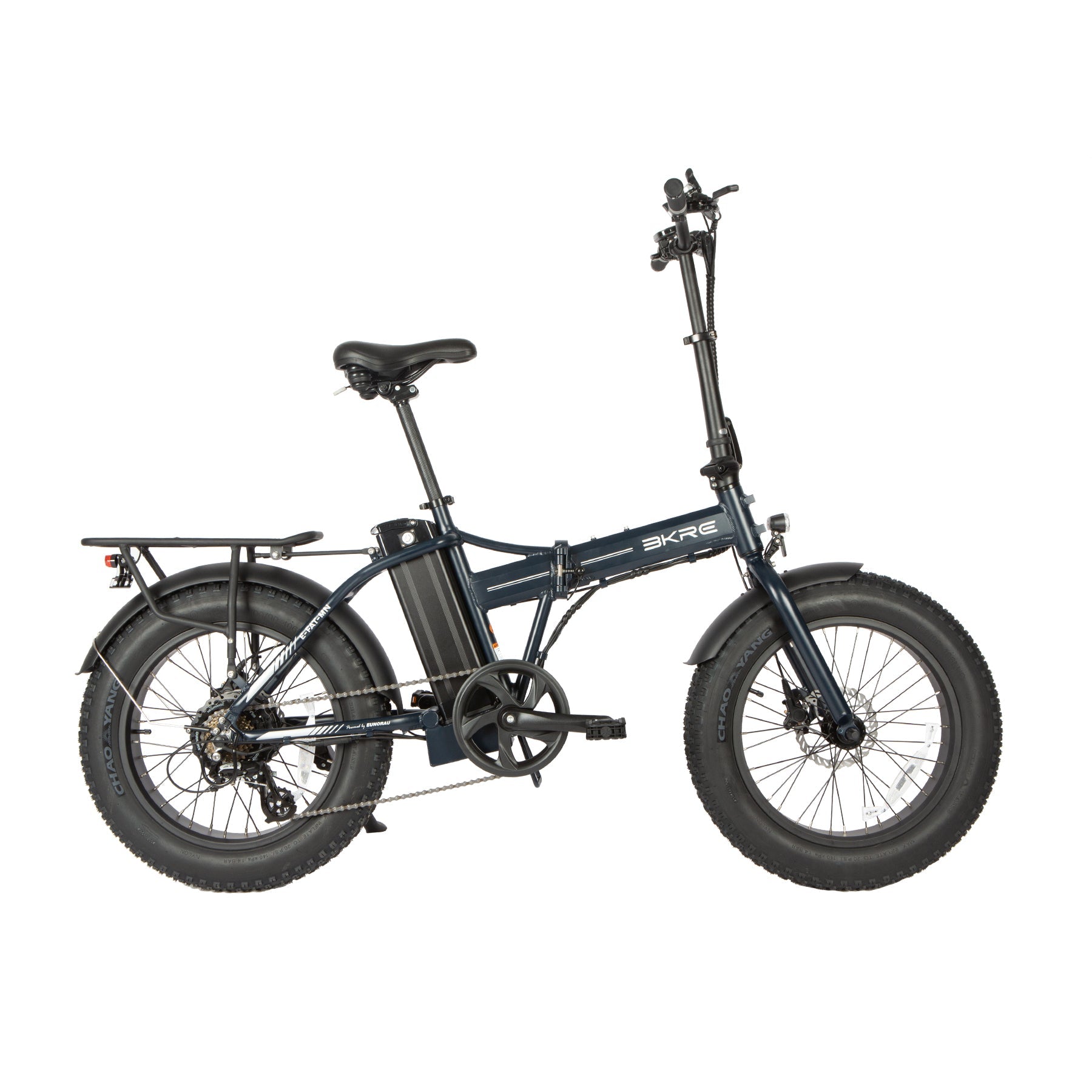 E-FAT TIRE-MN EBIKE side view showcasing fat tires and sleek design.