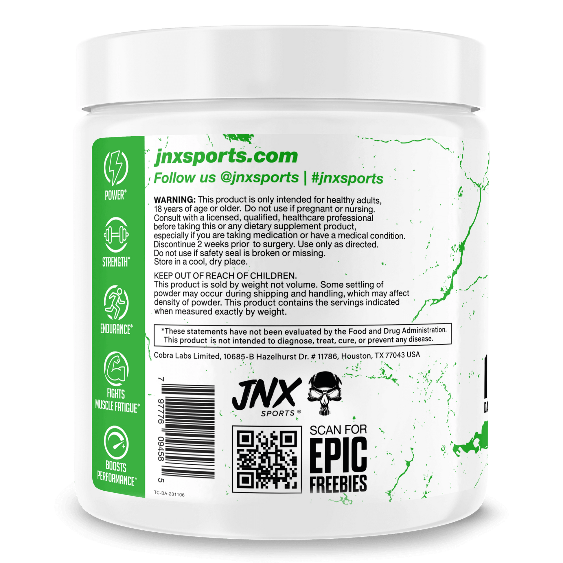 The Curse Beta Alanine supplement container featuring product details, health warnings, and usage instructions.