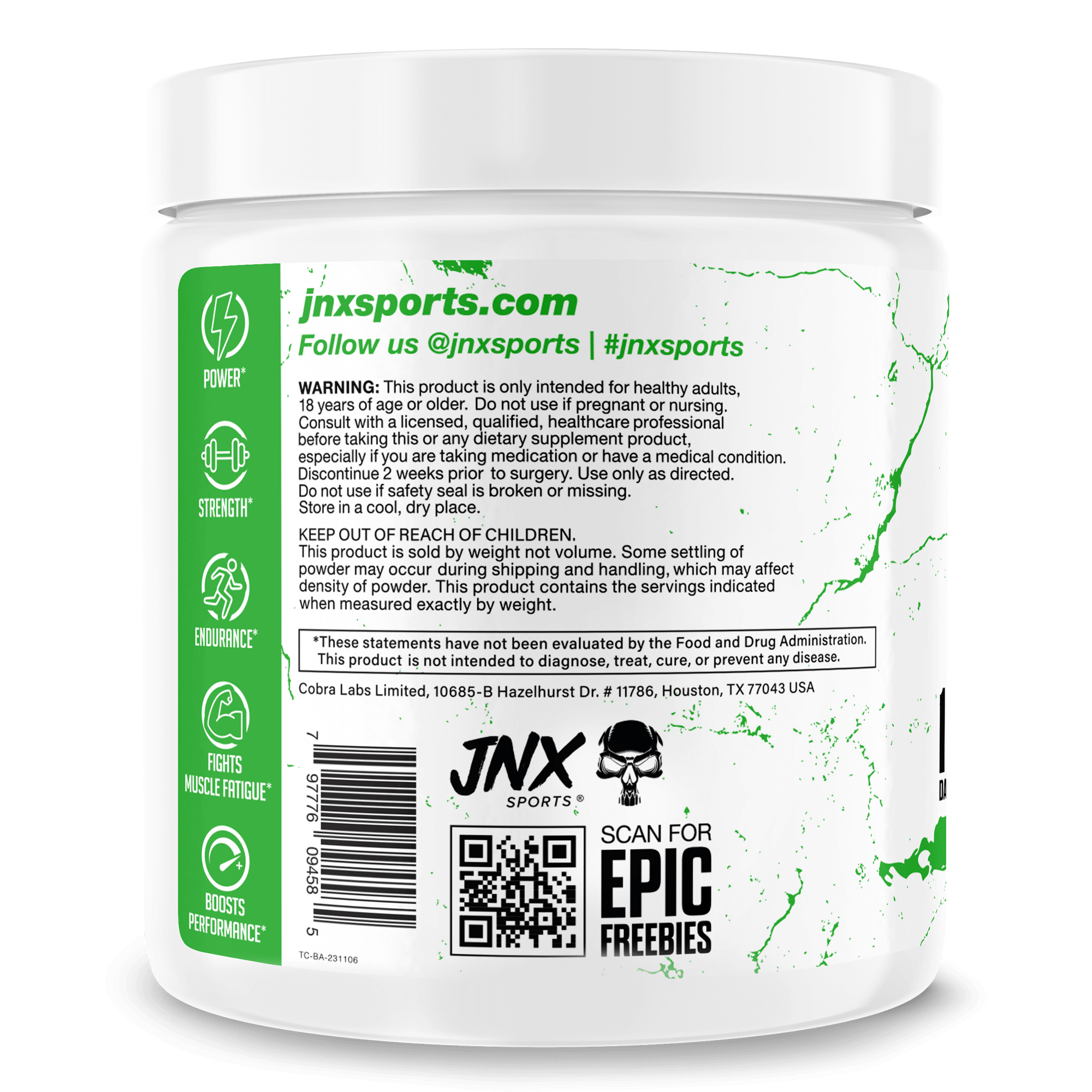 The Curse Beta Alanine supplement container featuring product details, health warnings, and usage instructions.
