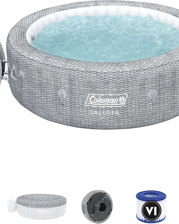 7 Person Gray Inflatable Hot Tub 180 Jets