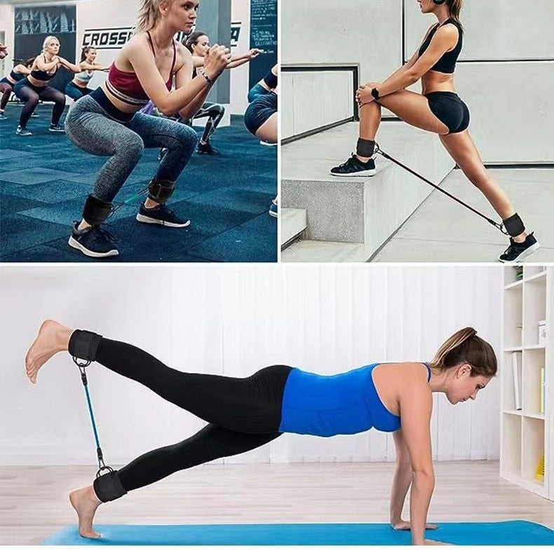 Ankle Strap Resistance Bands Hip Leg Strength workout for enhancing hip and leg strength in various exercises.