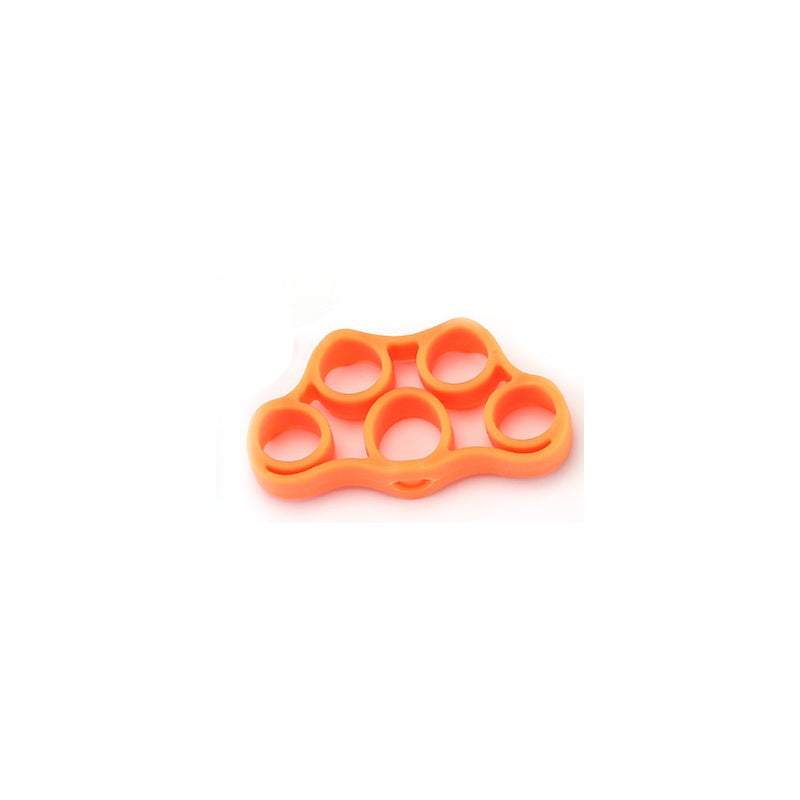 Silicone Finger Trainer Hand Gripper Resistance Bands Fitness in orange color for grip strength training.