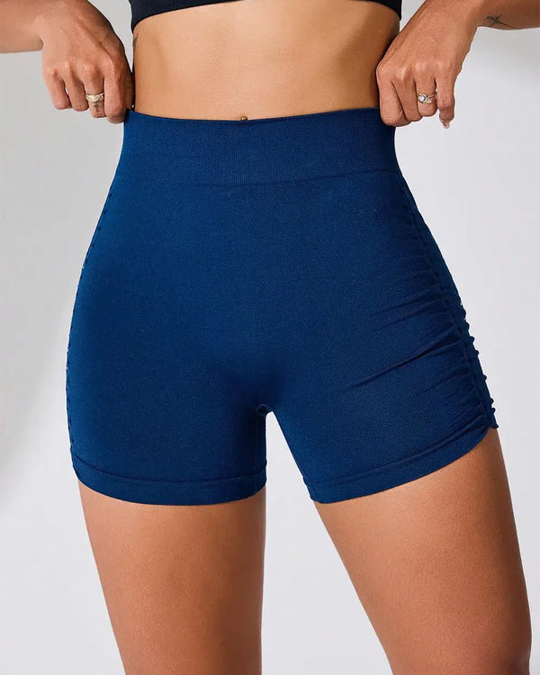 Side Ruched High Rise Active Shorts