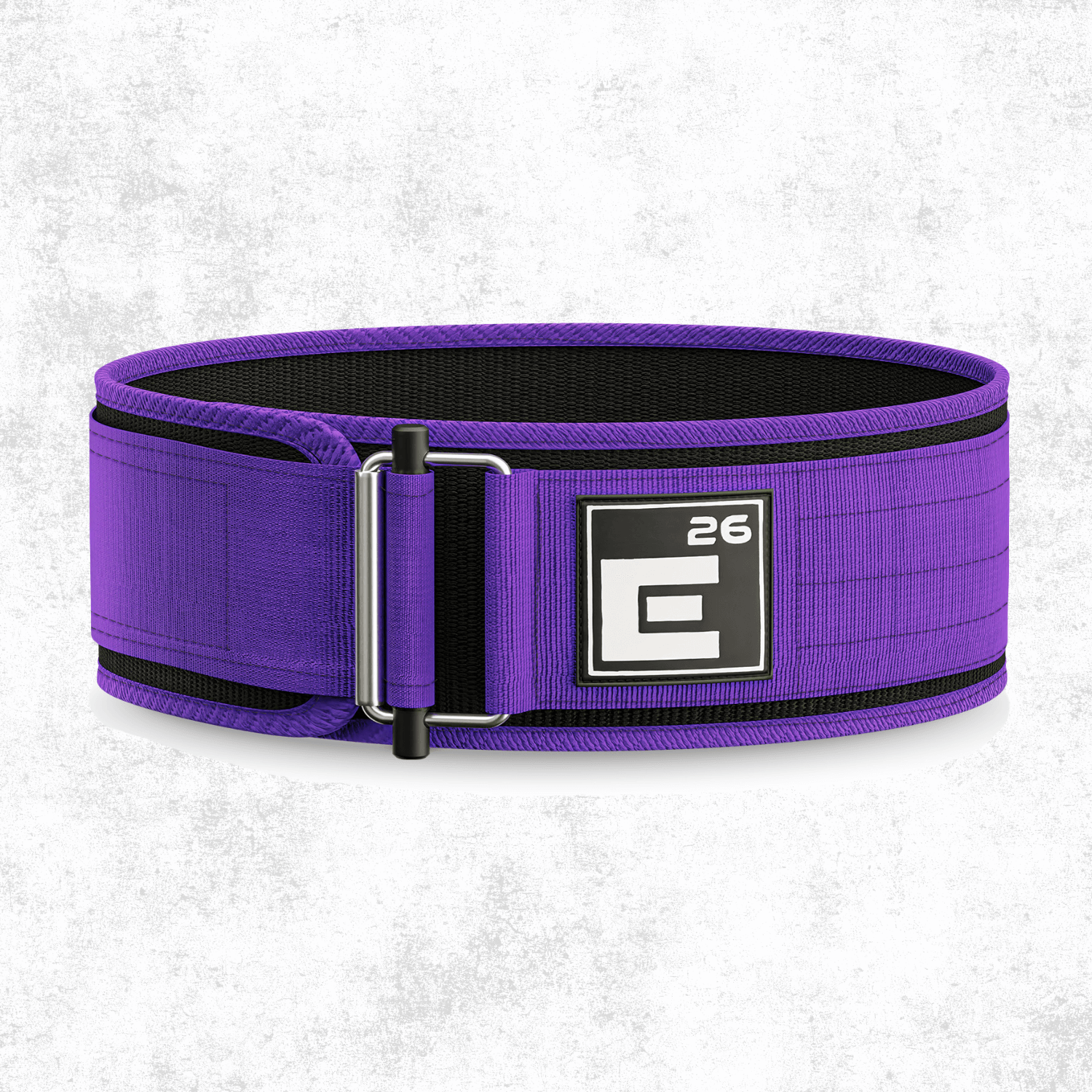 Self Locking Weightlifting Belt in purple color with quick-release buckle and premium nylon for durability.