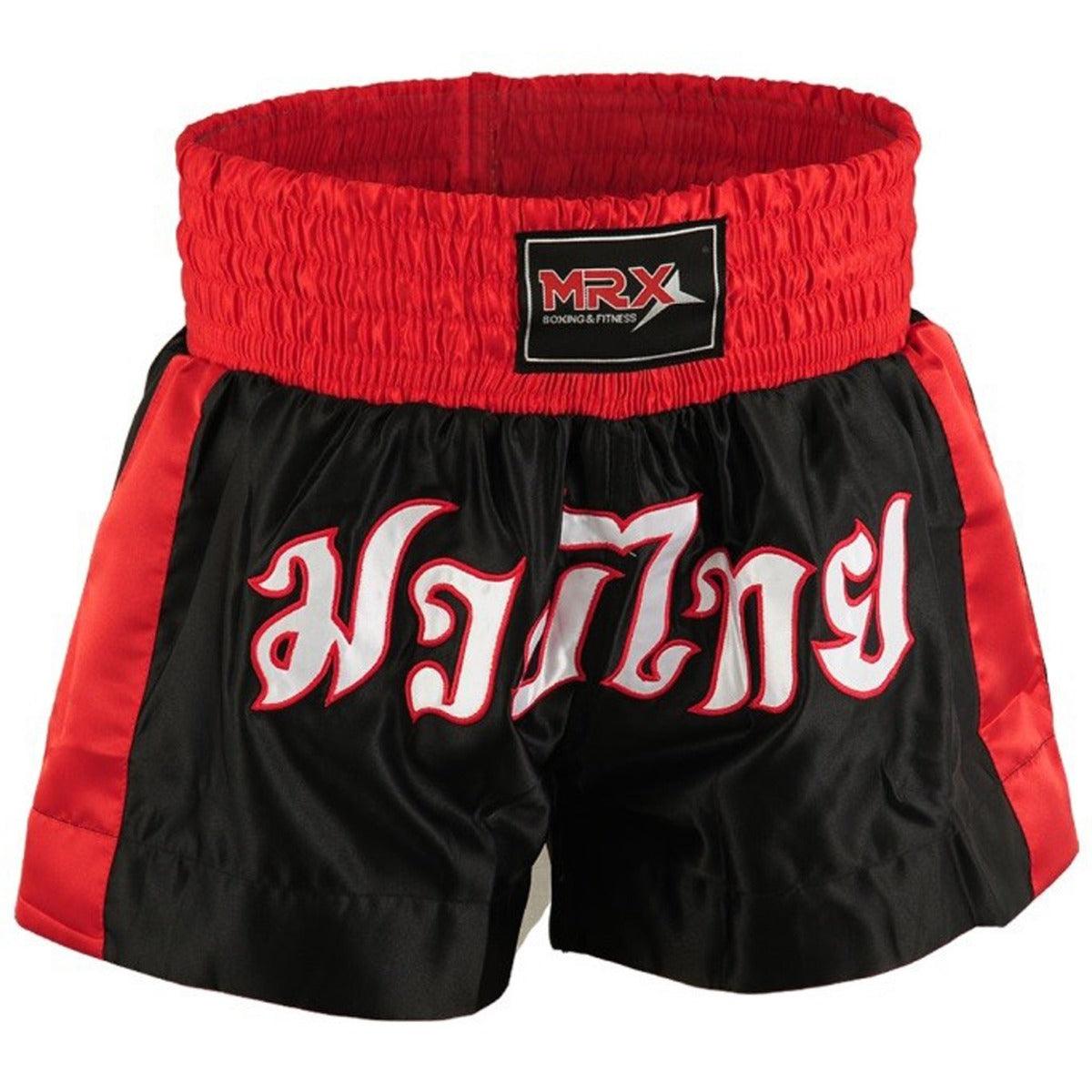 MRX Mens Boxing Shorts Fighting Shorts Black - Red