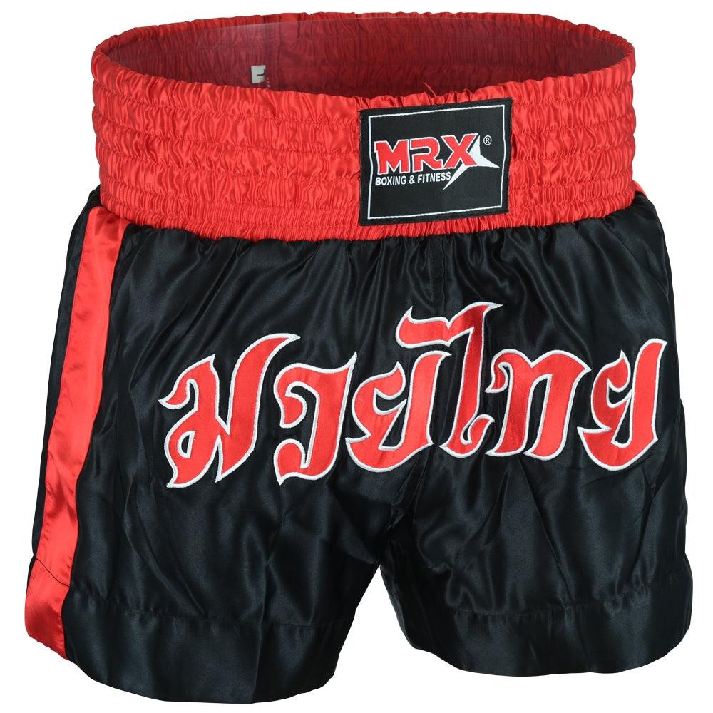 MRX Mens Boxing Shorts Fighting Shorts Black - Red