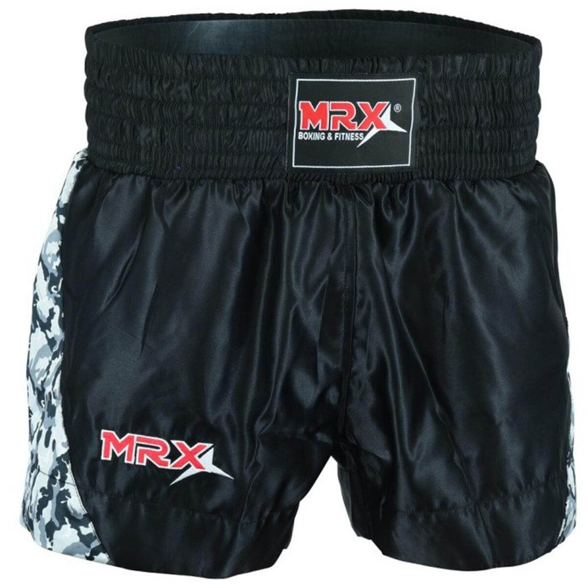 MRX Mens Boxing Shorts Fighting Shorts Black - Grey -1306