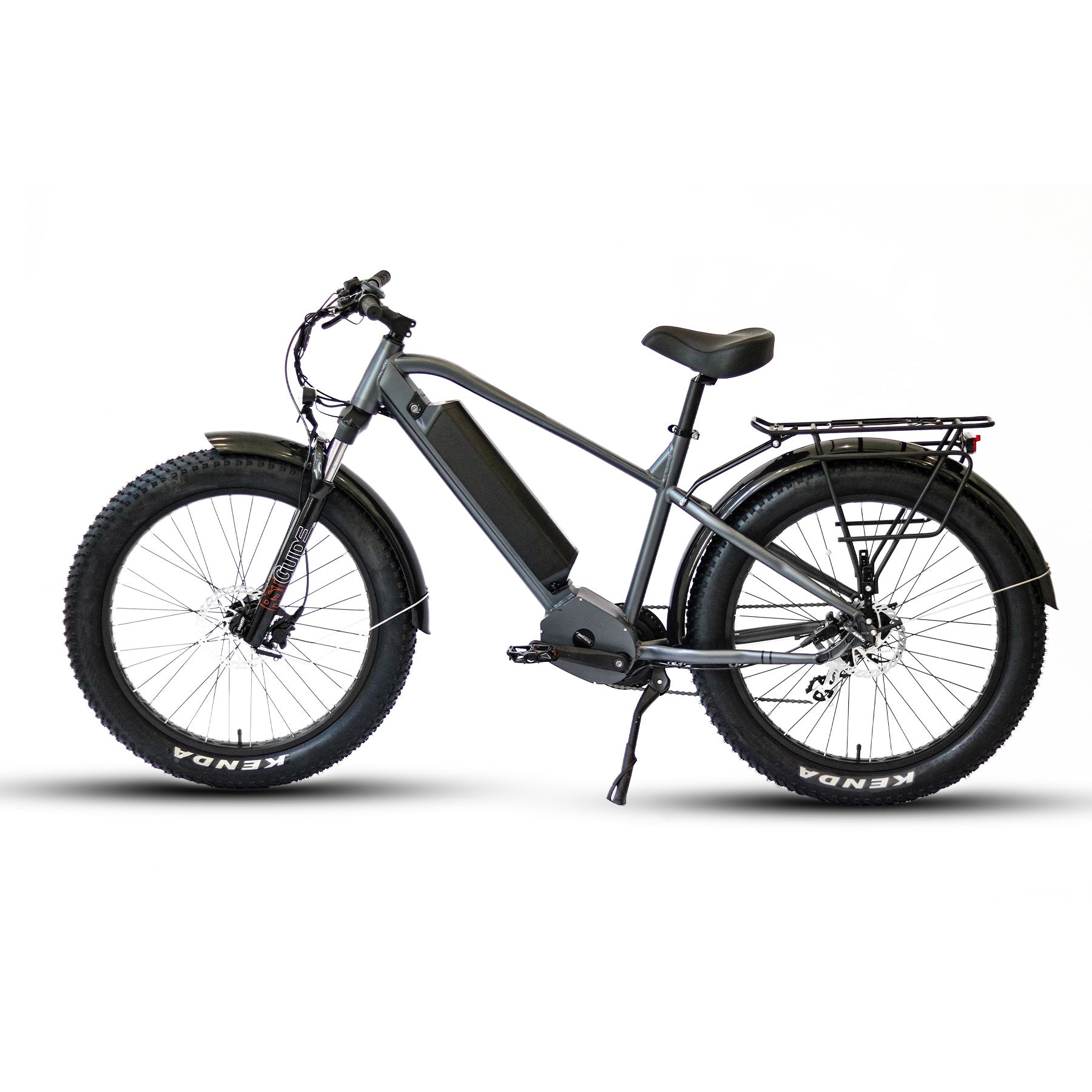 FAT-HD 1.0 Pro HUNTER X7 electric fat tire e-bike with 1000W motor, 26-inch wheels, and sleek gray design.