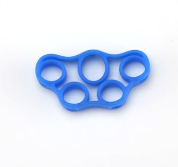 Silicone Finger Trainer Hand Gripper Resistance Bands Fitness in blue silicone material for grip strength training.