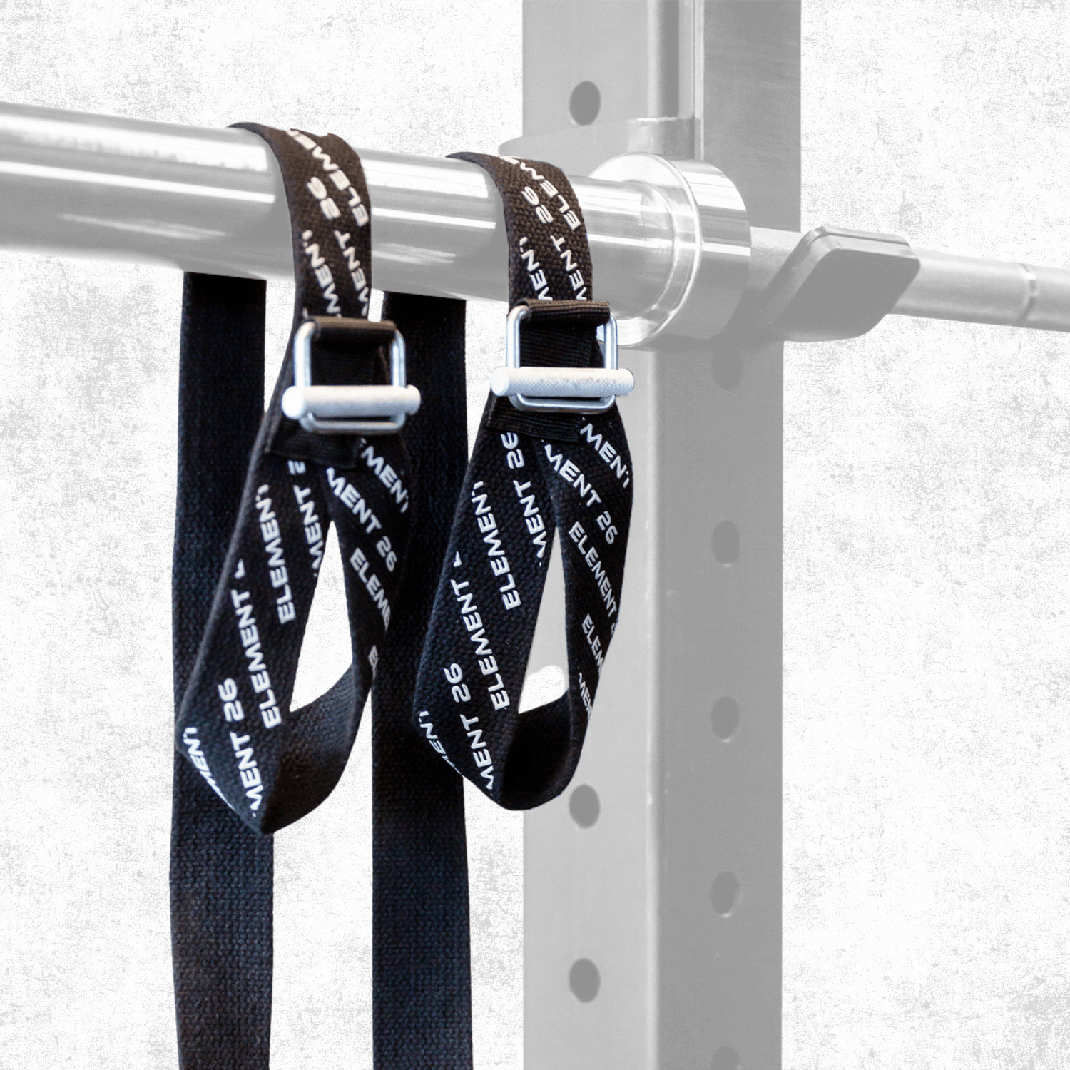 Barbelts hanging on a barbell, showcasing the durable design and self-locking system for secure lifts.