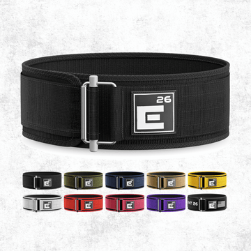 Self Locking Weightlifting Belt in various colors with quick-release buckle and durable design.