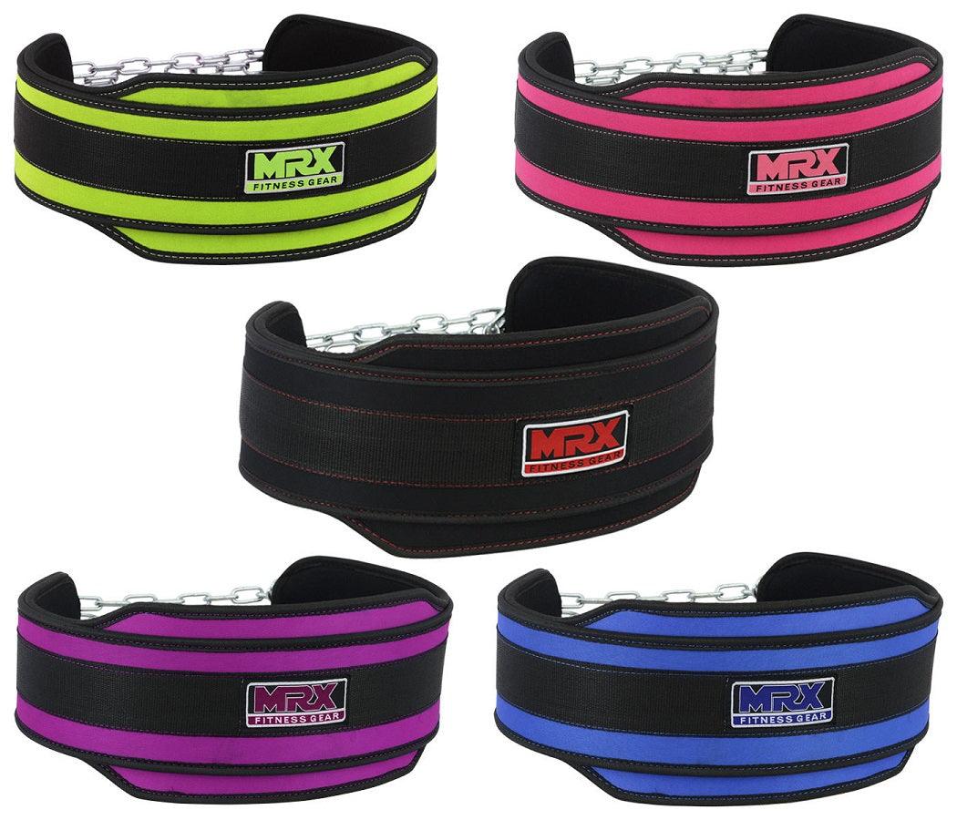 MRX Weight Lifting Nylon Dip Belt With Metal Chain