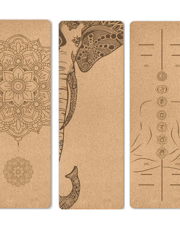 Portable Cork Yoga Non-Slip Exercise Mat Composite Environmentally Friendly TPE