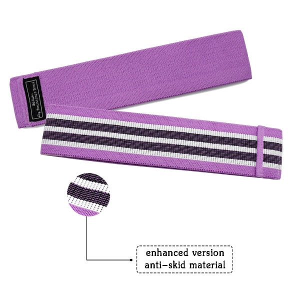 Fabric Resistance Bands by Vellmara in purple with enhanced anti-skid material for effective workouts.