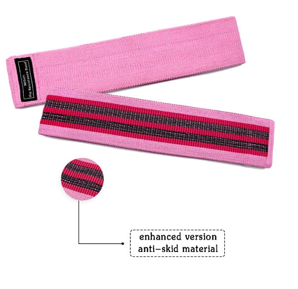 Fabric Resistance Bands by Vellmara in pink featuring enhanced anti-skid material for better grip.