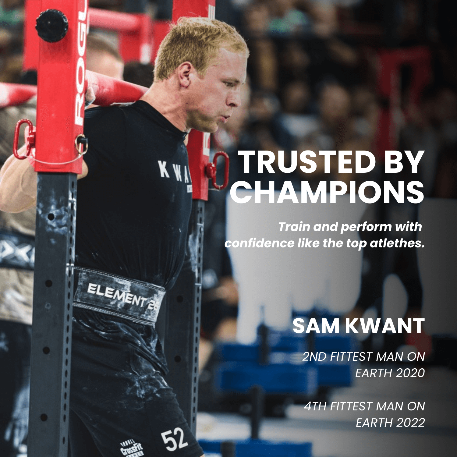 Sam Kwant performing at the gym, showcasing strength and confidence, trusted by champions.