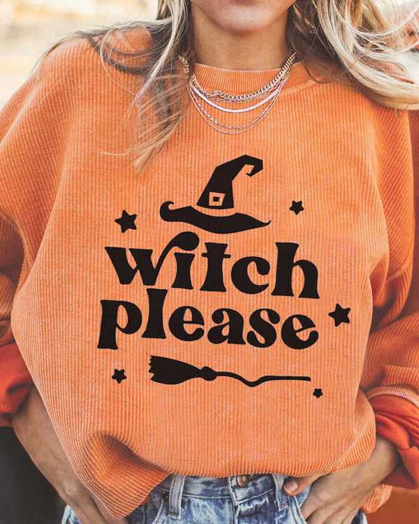 WITCH PLEASE Graphic Dropped Shoulder Sweatshirt