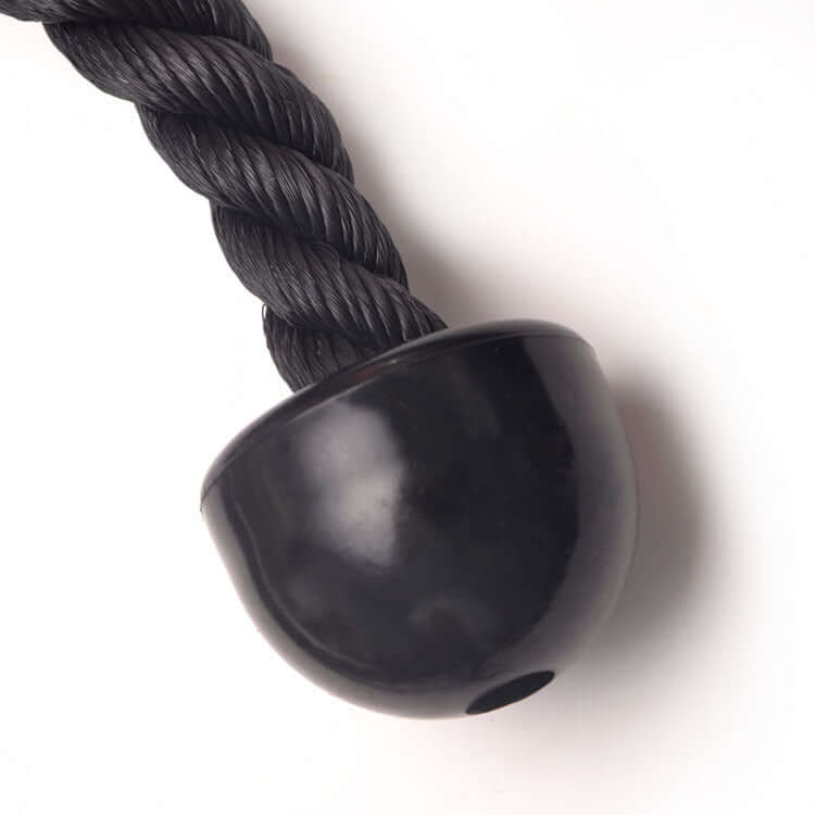 Pull Rope Down Pressure Comprehensive Training equipment close-up of durable black pull rope with plastic end.