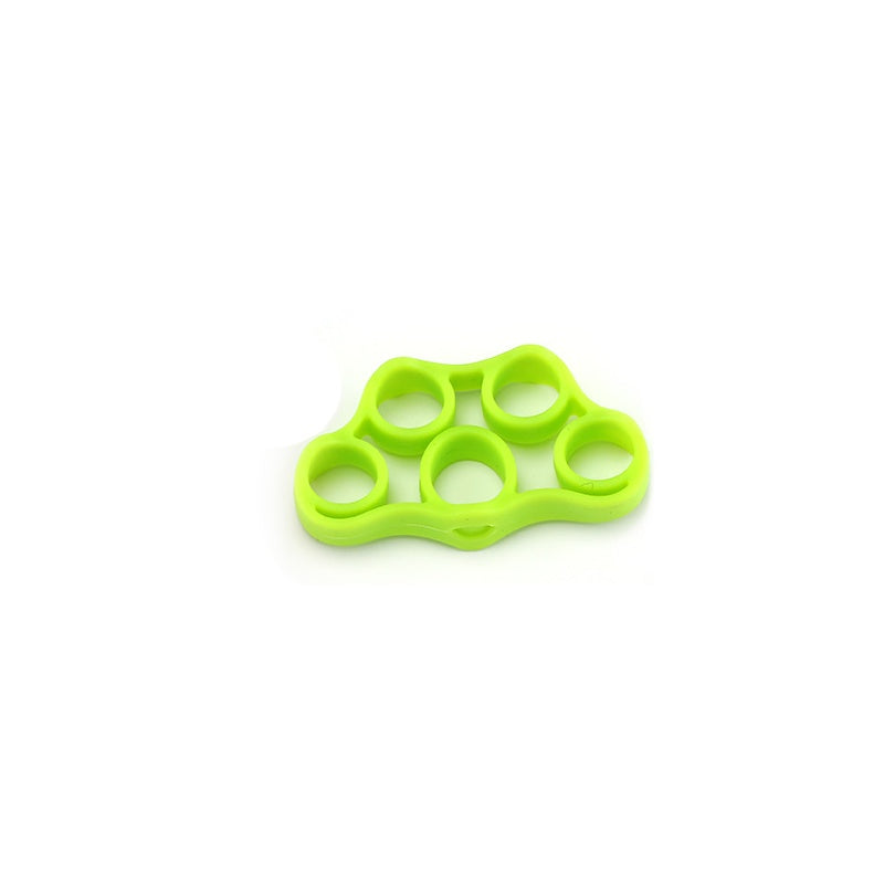 Silicone Finger Trainer Hand Gripper Resistance Bands Fitness in vibrant green color for grip strength enhancement.