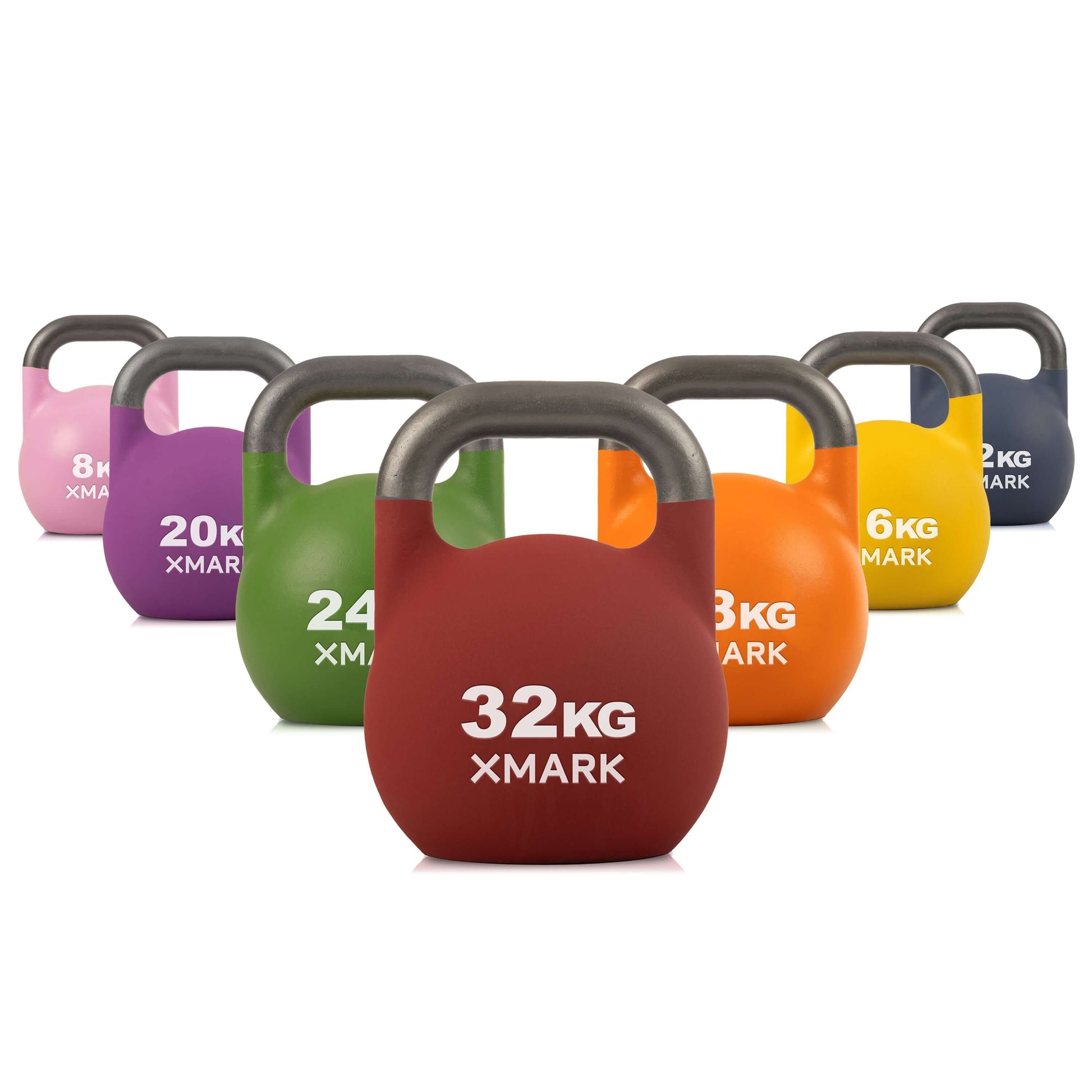 Competition Kettlebells Singles & Sets in various weights from 6 kg to 32 kg for fitness enthusiasts.