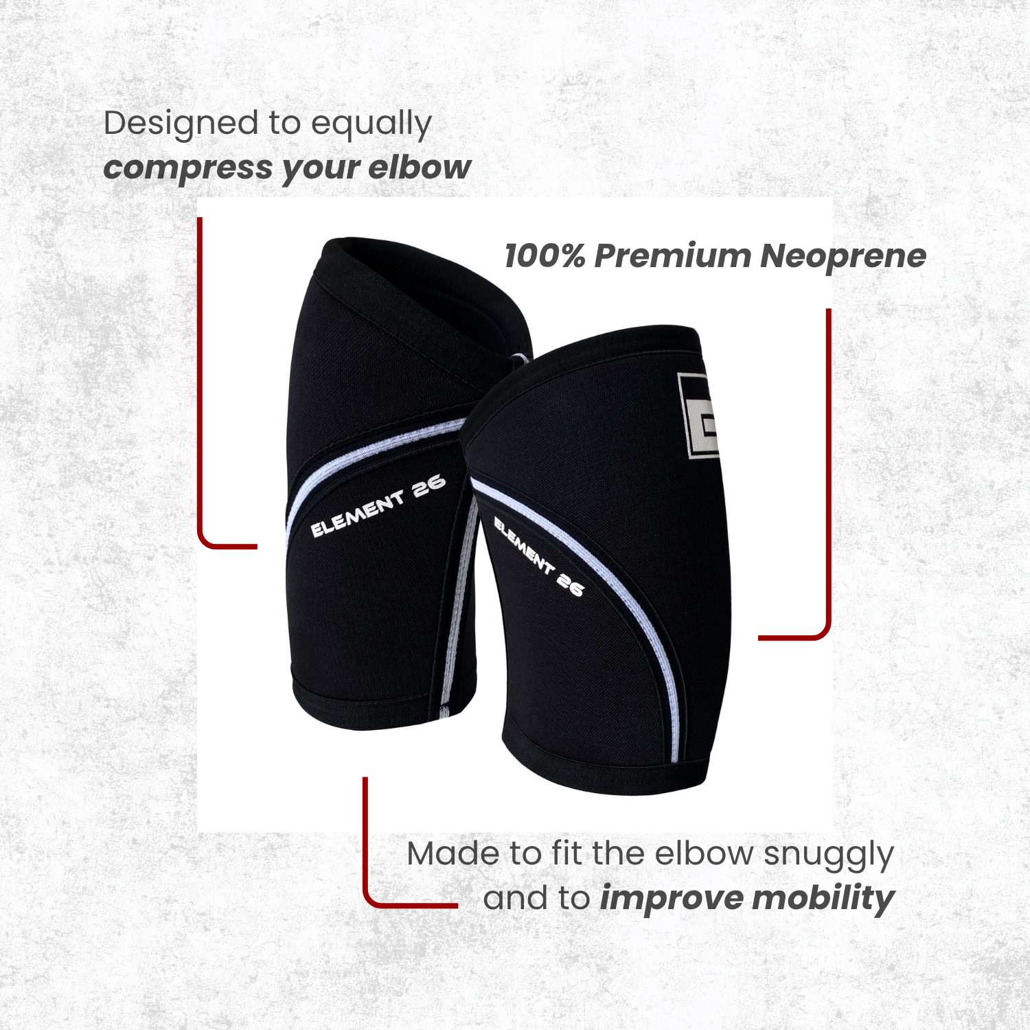Element 26 5mm Elbow Sleeves made of premium neoprene for compression and mobility.