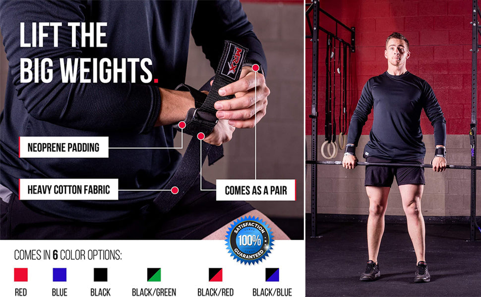 2 Pairs MRX Weight Lifting Straps with Wrist Support for Men & Women