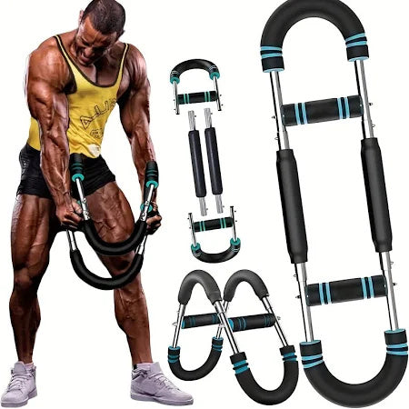 Multi-functional U-shaped Resistance workout equipment for upper body with training guide.
