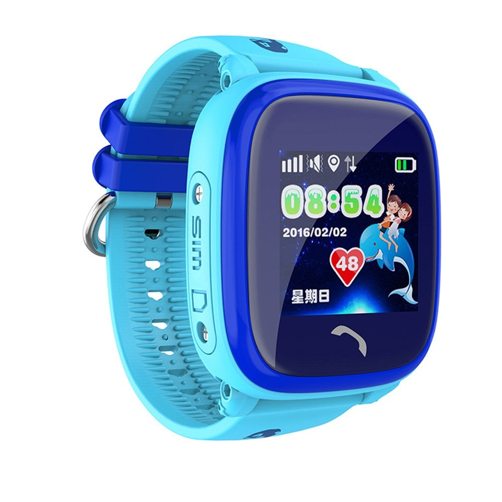 DF25 Children Waterproof Smart Watches in blue, featuring a touch screen and silicone band.