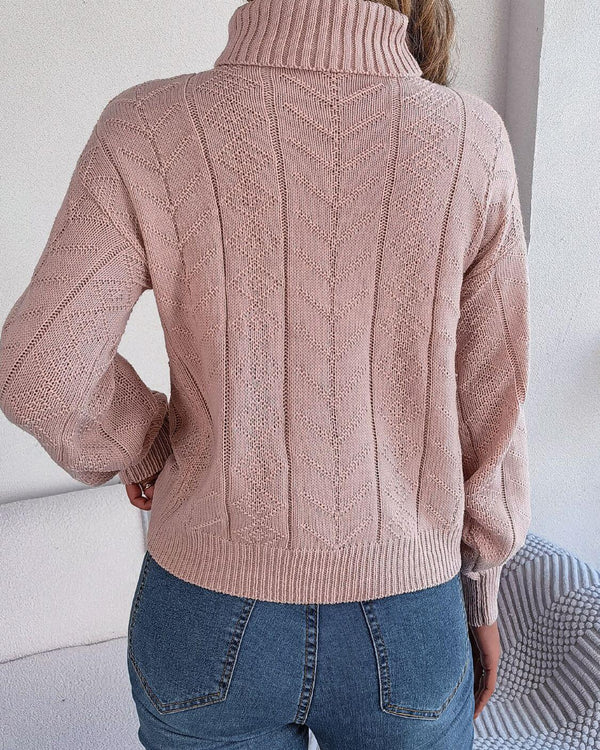 Cable-Knit Turtleneck Sweater