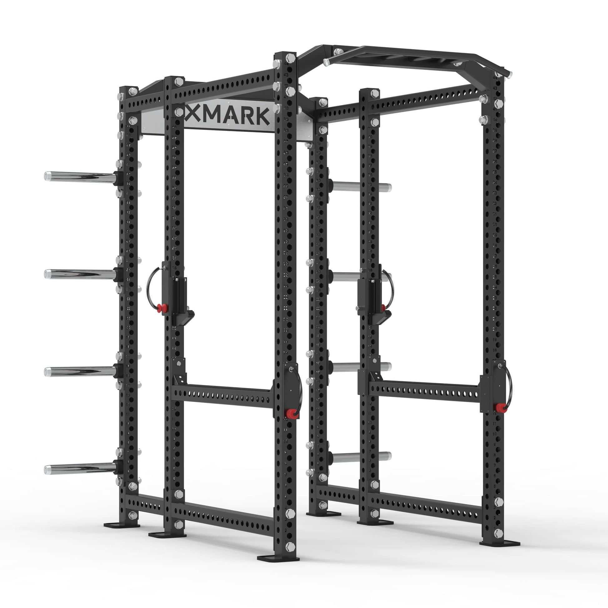 Viper Power Rack with Storage & Flip Down Safeties showcasing heavy-duty steel construction and multiple workout options.