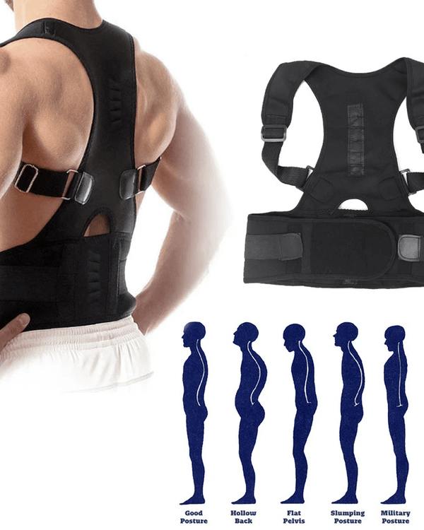 Posture Corrector Support Magnetic Back Shoulder Brace Belt Band For