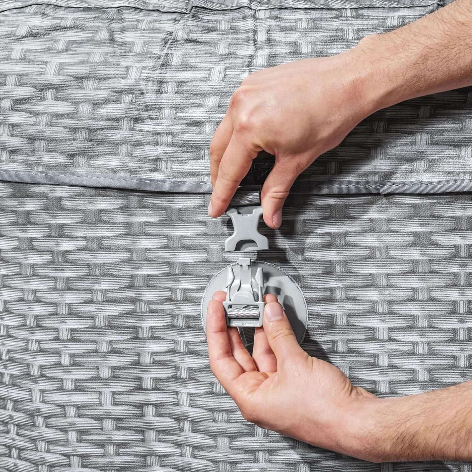 7 Person Gray Inflatable Hot Tub 180 Jets