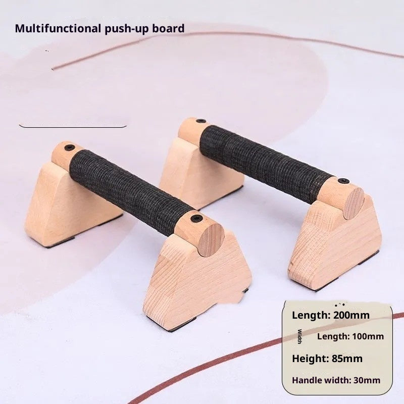 Single Parallel Bars Wooden with multifunctional push-up design for fitness and bodybuilding workouts.