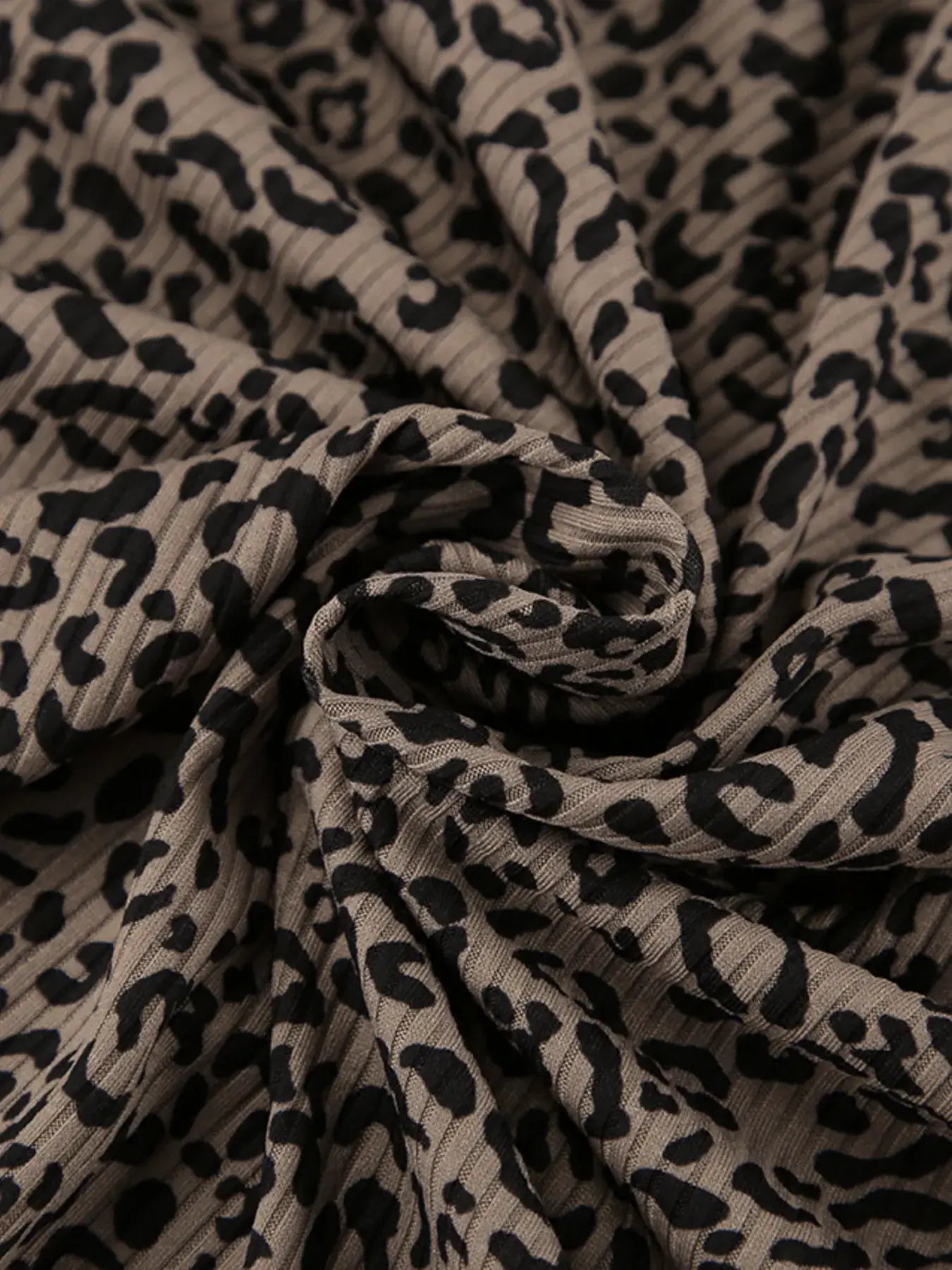 Leopard Cami Cardigan and Shorts 3-Piece Set fabric close-up showcasing the leopard print design.