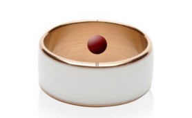 JAKCOM R3F Smart Ring Waterproof in white and gold design, featuring a sleek modern look.
