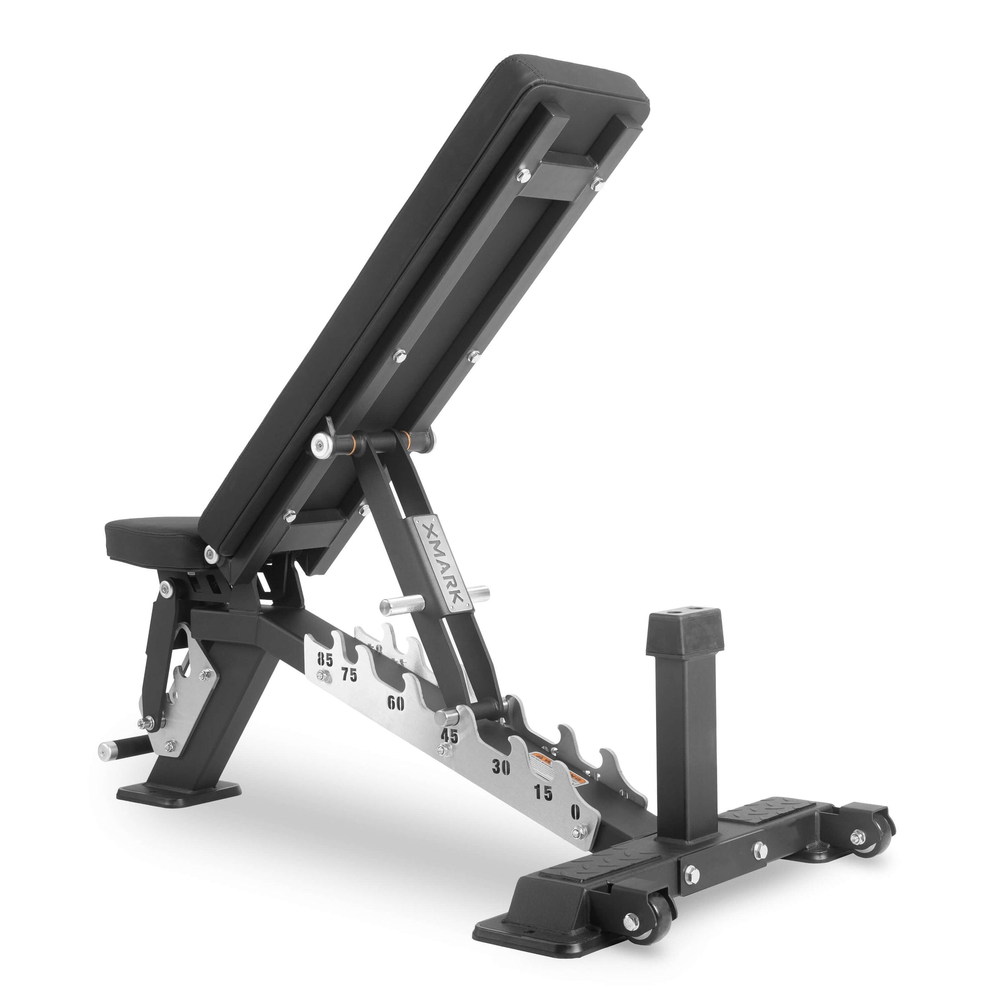 Black Diamond Commercial Adjustable Weight Bench with adjustable settings for various workouts.