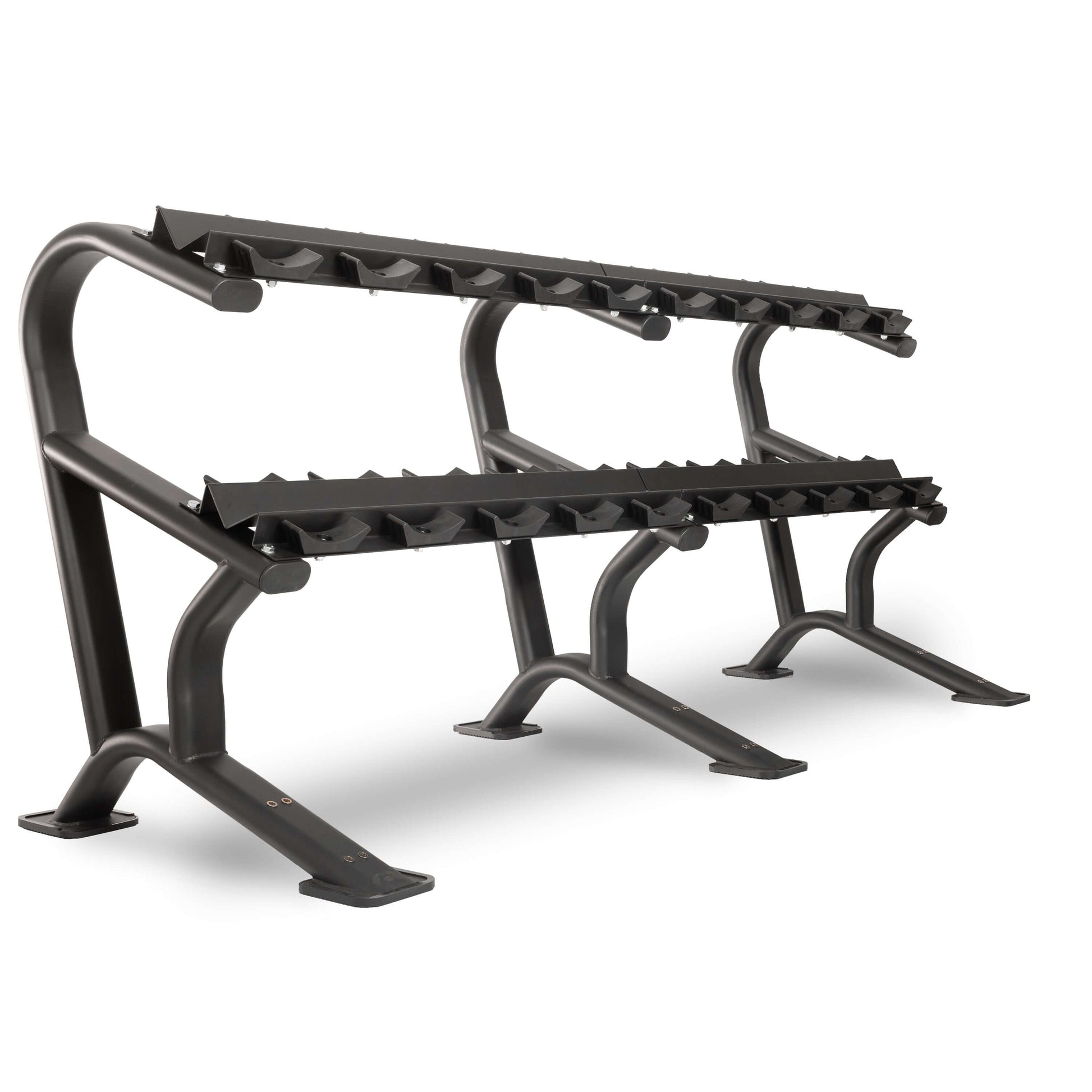 Commercial Dumbbell Rack with 10 or 15 Pair Option for organized gym storage and durability.