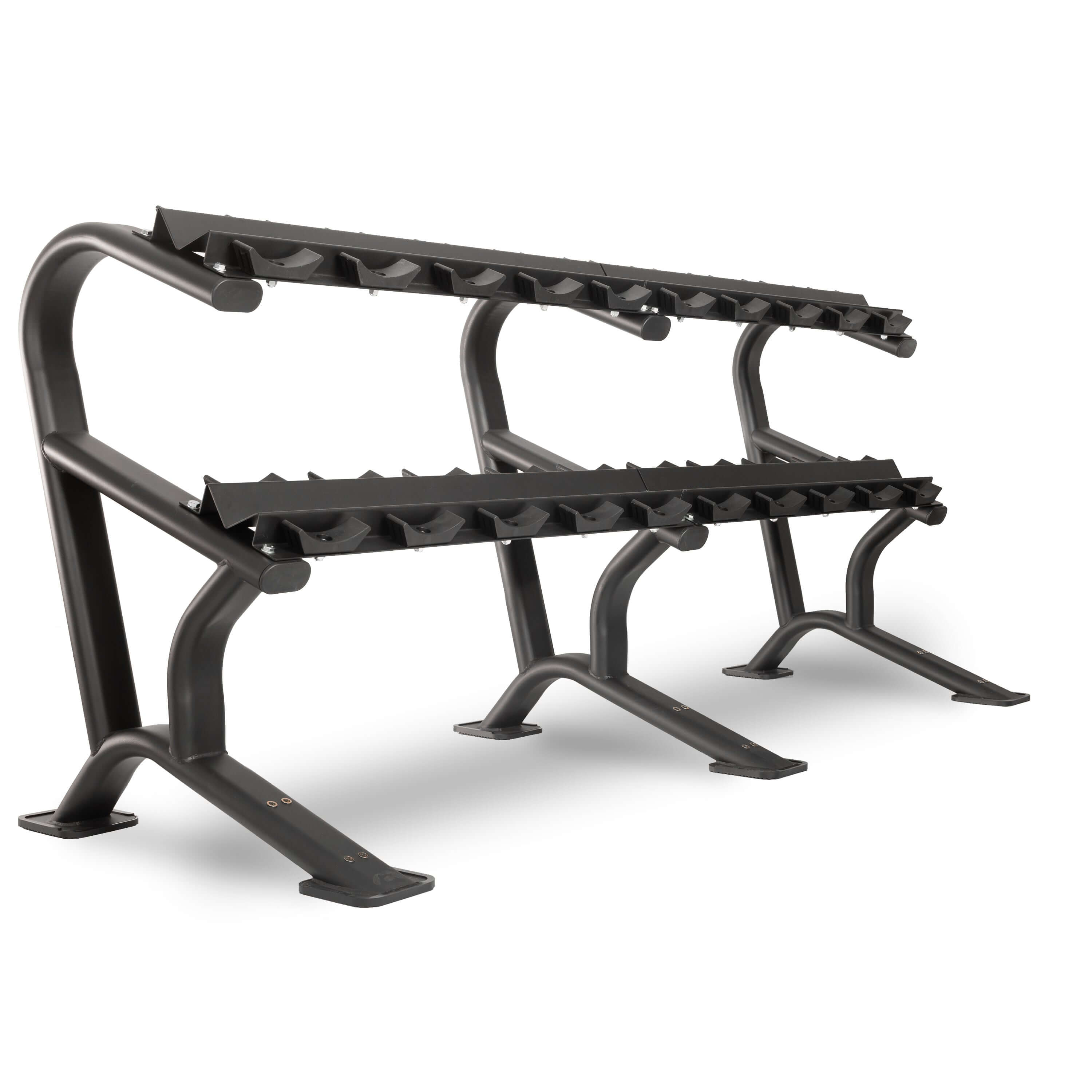 Commercial Dumbbell Rack with 10 or 15 Pair Option for organized gym storage and durability.