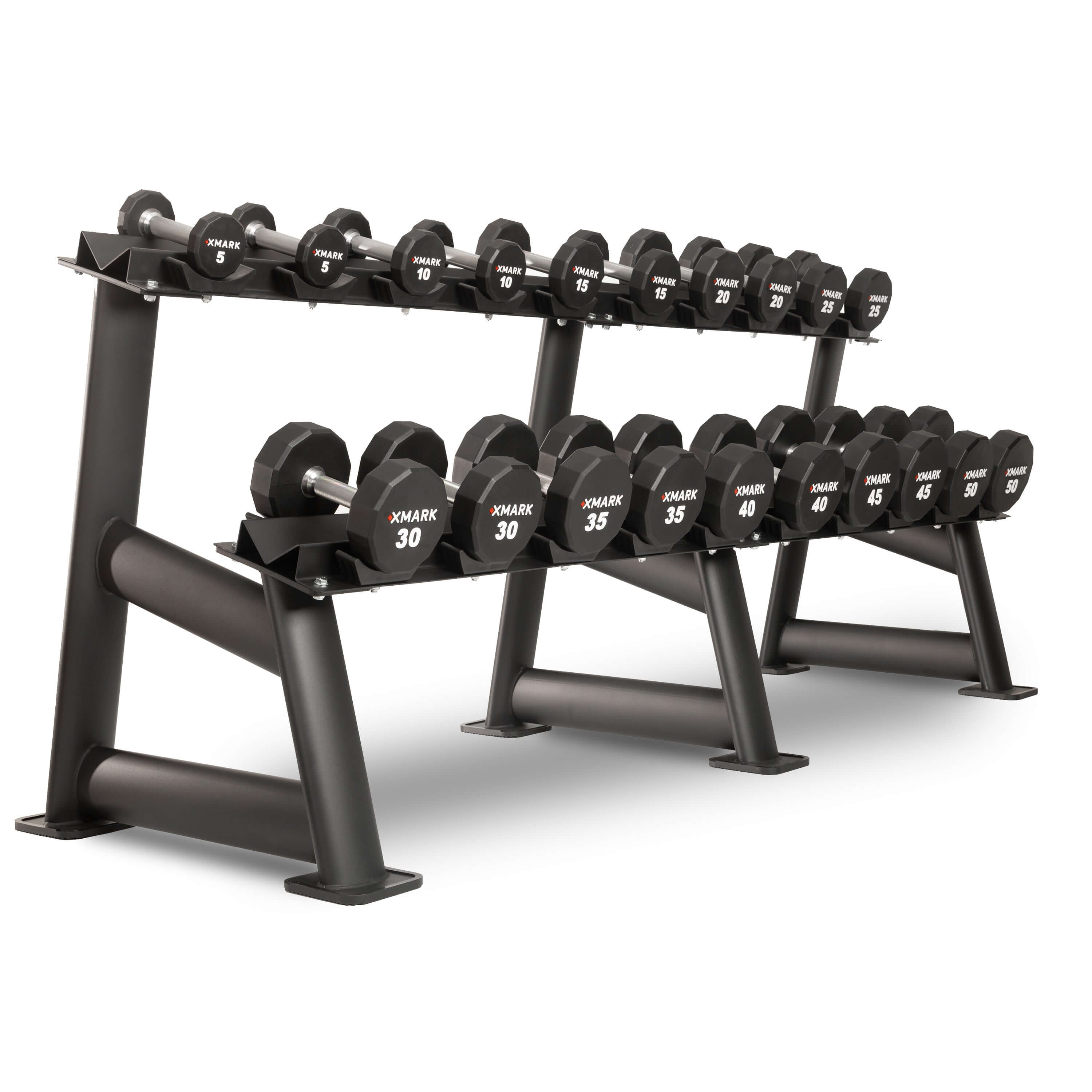 12-Sided Commercial Urethane Dumbbells 5-50 lb & 5-75 lb Sets