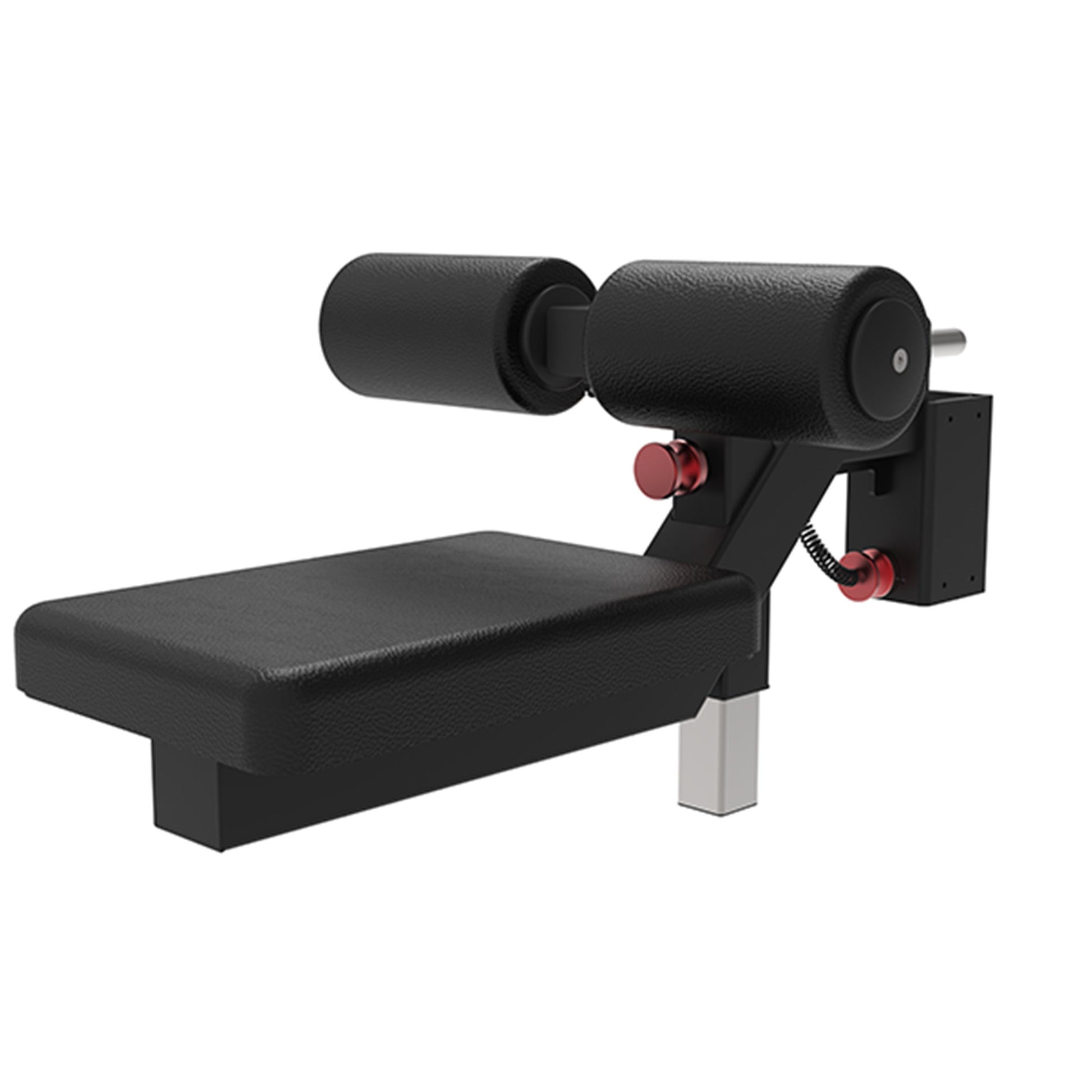 Lat Pulldown Seat Attachment featuring dense foam padding and adjustable roller pads for secure and comfortable fitness support.