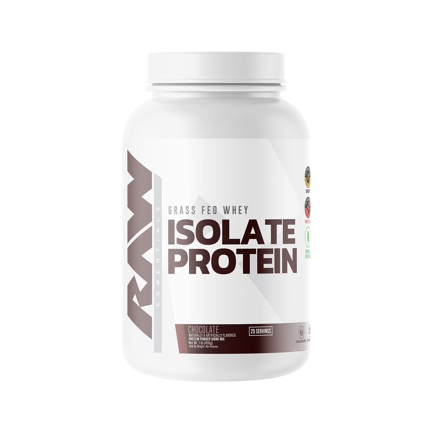 Raw Nutrition Grass Fed Whey Isolate Protein 2 Lbs chocolate flavor protein powder container