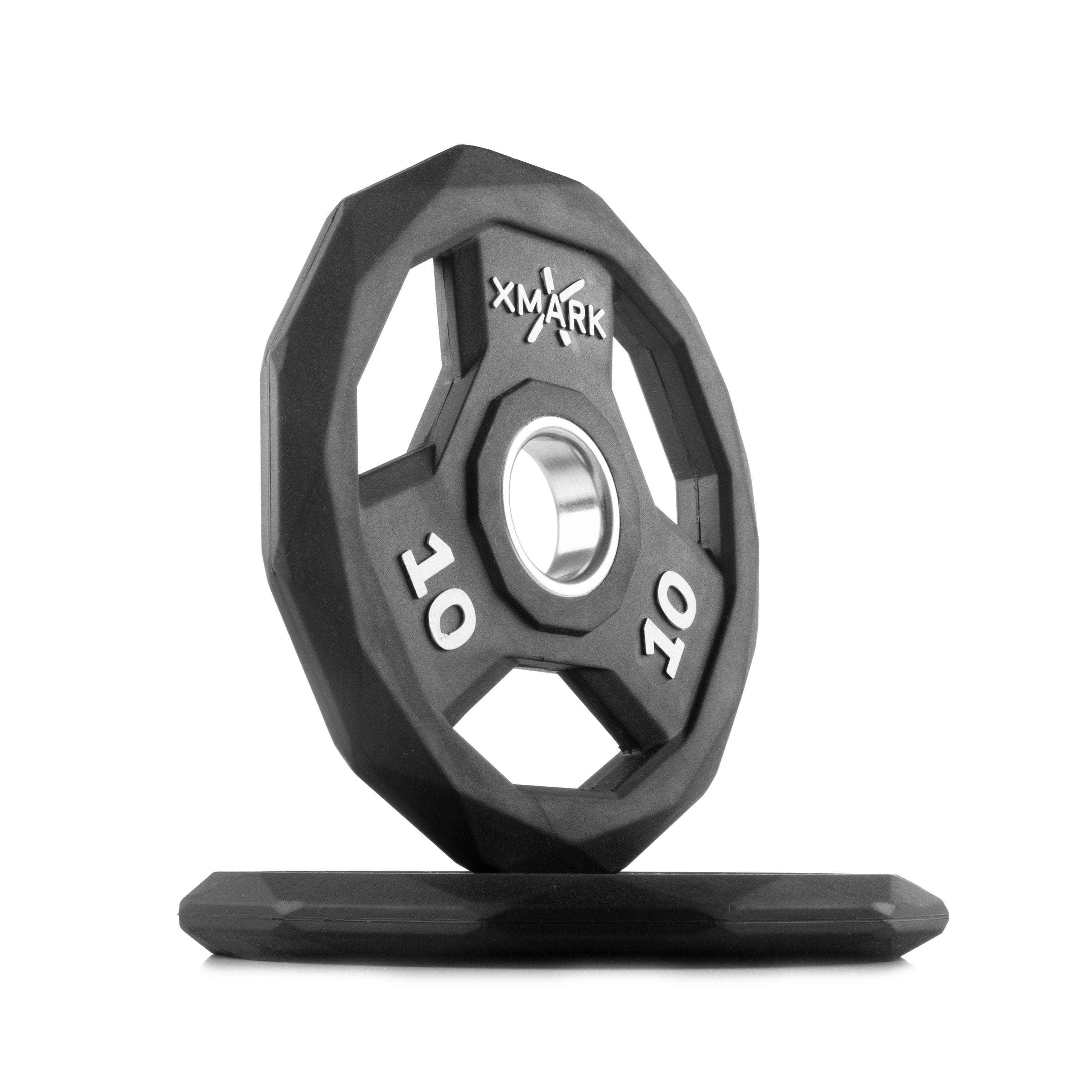 Black Diamond Olympic Weight Plates showcasing a durable design with solid cast iron core and premium rubber encasing.