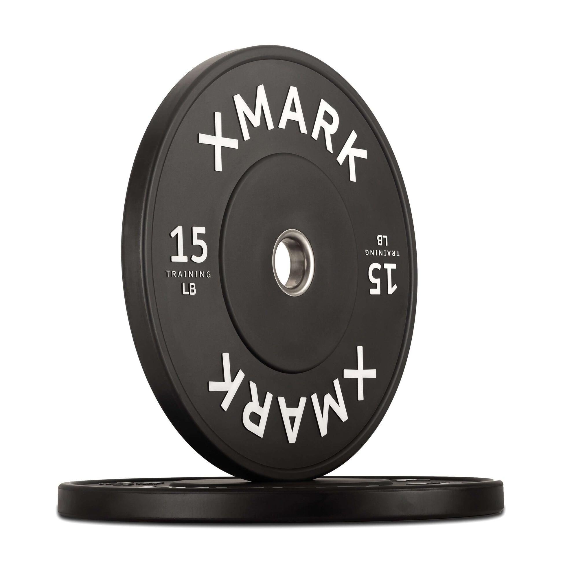 Commercial Black Bumper Plates LB showing a 15 lb weight with black rubber design for durability and performance.