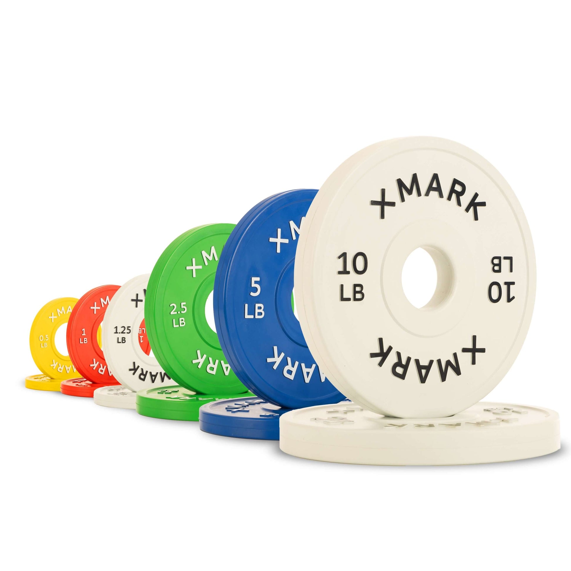Olympic Change Plates Pounds 6-Pairs showcasing colorful weight increments of 0.5, 1, 1.25, 2.5, 5, and 10 lbs.