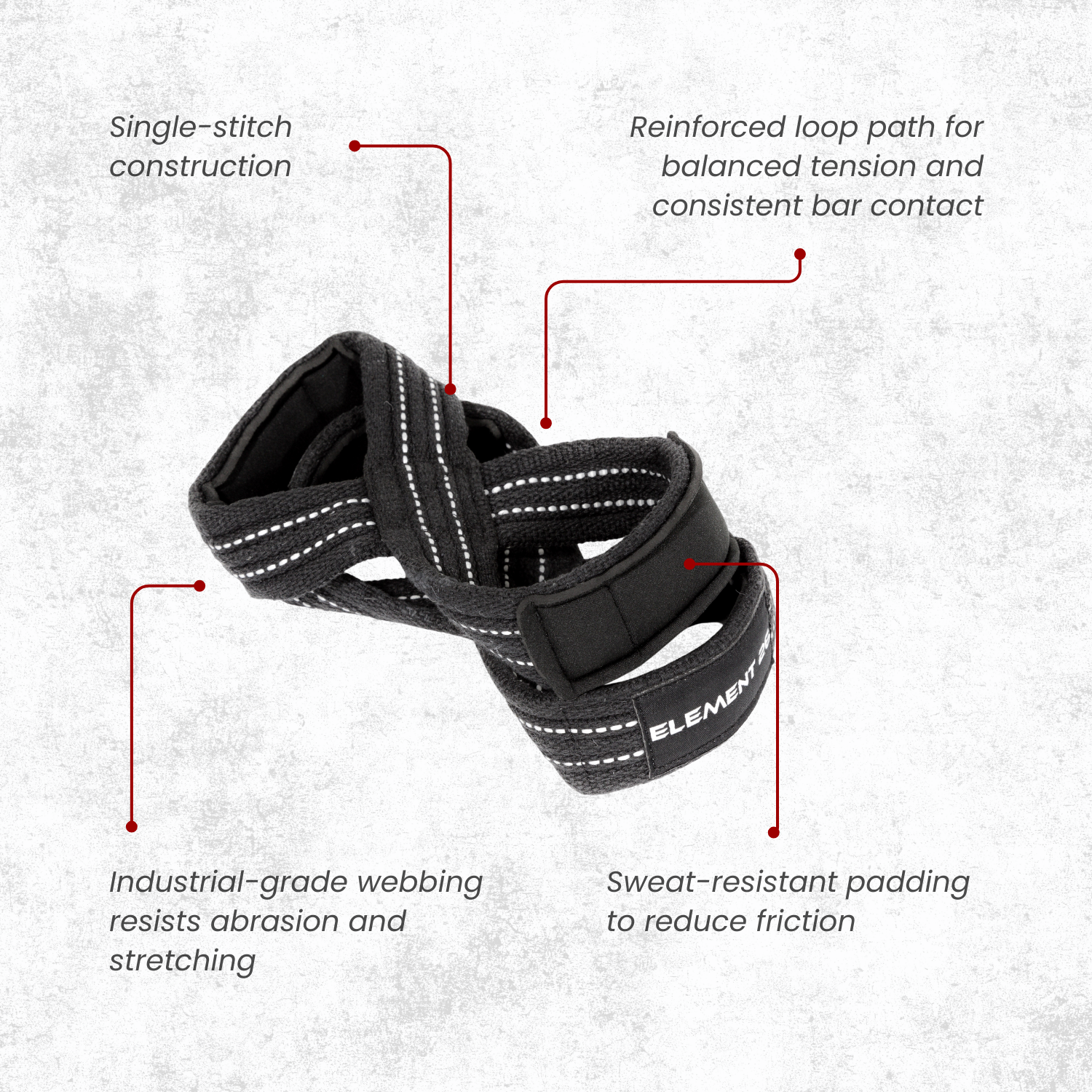 Padded Figure 8 Weightlifting Straps with sweat-resistant padding and single-stitch construction for ultimate strength.
