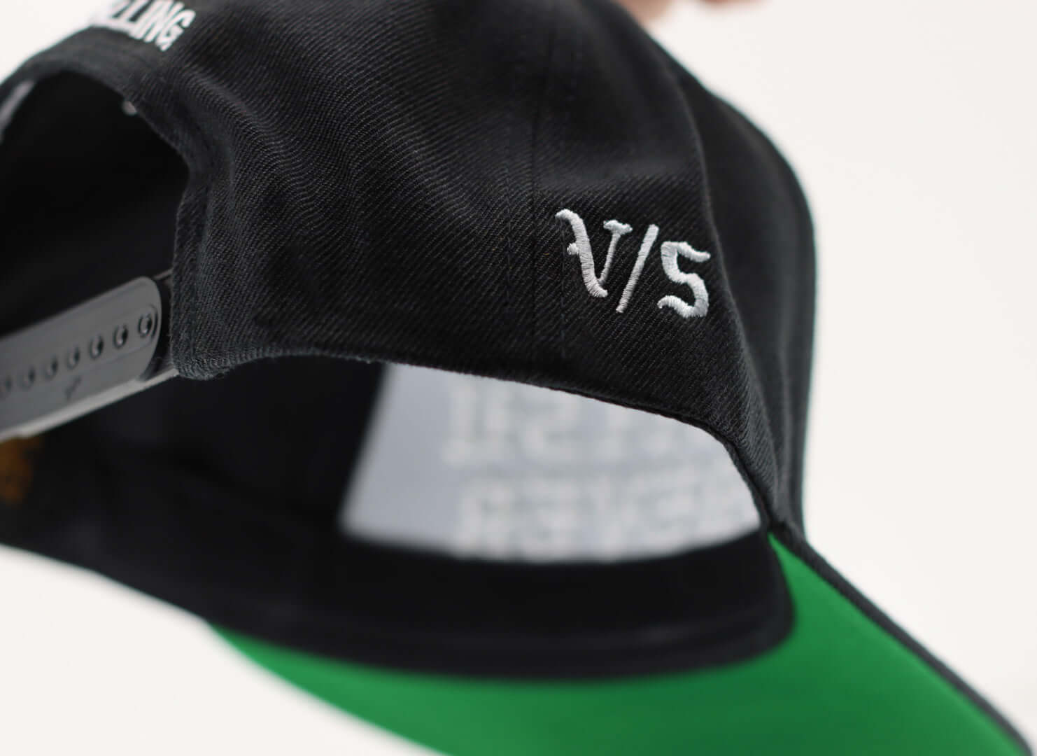 Jiu Jitsu Forever SnapBack Hat - flat brim showing V/S Fight shop logo and green flat brim design.