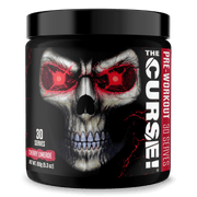 The Curse Pre-Workout 30 Servings Cherry Limeade flavor product image with skull design.